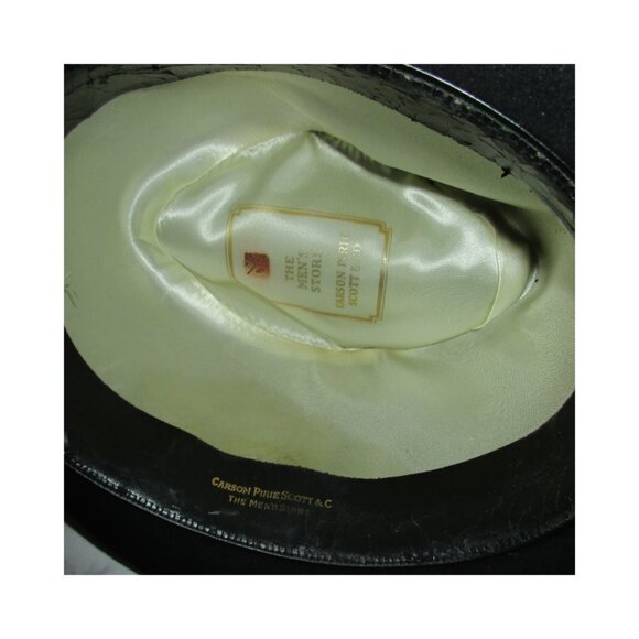 Vintage 50's Men's Black Fur Felt Fedora Hat Carson Pirie Scott The Men's Store - Picture 8 of 8